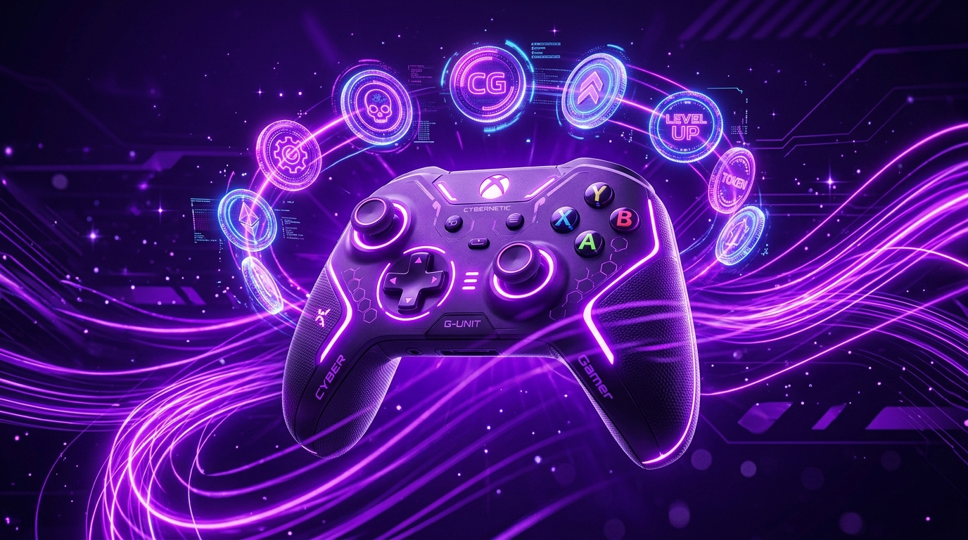 BoRewards Cyber Gaming Controller and Coins